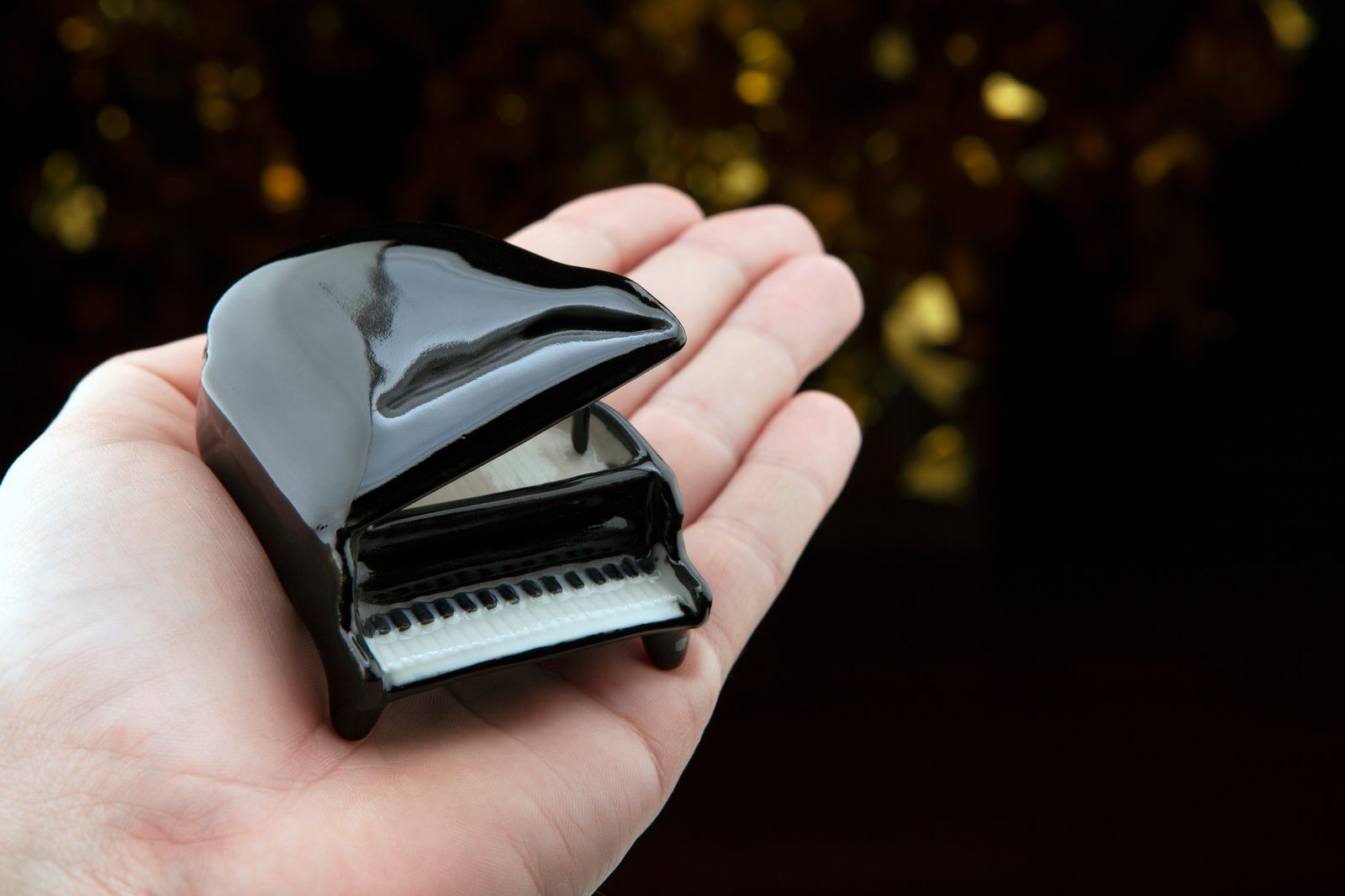 Grand piano keyboard close up
