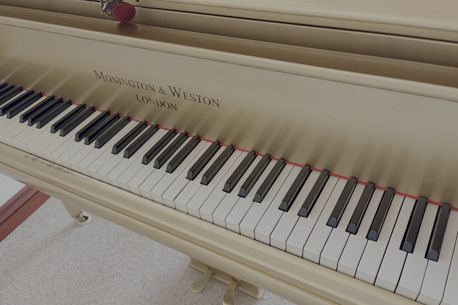 Grand piano keyboard close up