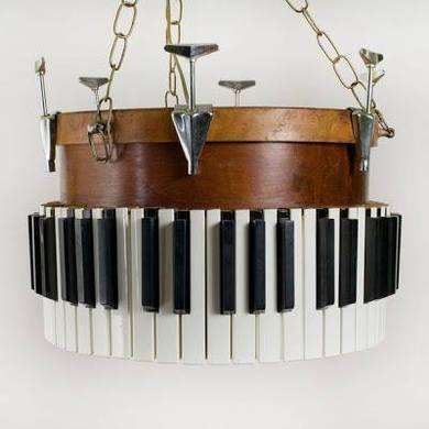 Artwork made from recycled piano parts